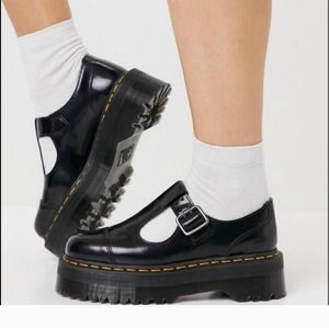 Dr. Martens Bethan T-Bar Platform Shoes Mary Jane Black Leather (Women)Size 9